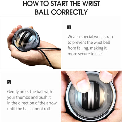 Forearm Exerciser-Wrist Power Ball Auto-Start Grip Ball